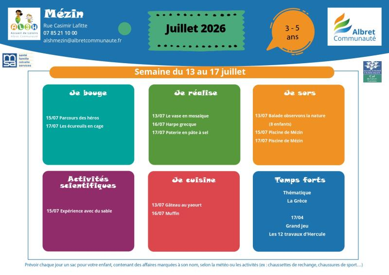 ALSH mezin planning vacances 13 17 juillet 3 5 ans